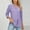 Purple, variant on ZZwxWA Women's V- Neck Solid Color Three Quarter Sleeve Lapel Tops