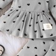 thumbnail image 4 of vdgthytj Baby Girls Clothes Toddler Outfits Fall Ribbed Heart Printed Long Sleeve Tops and Pants 2 Piece Matching Set, 4 of 8