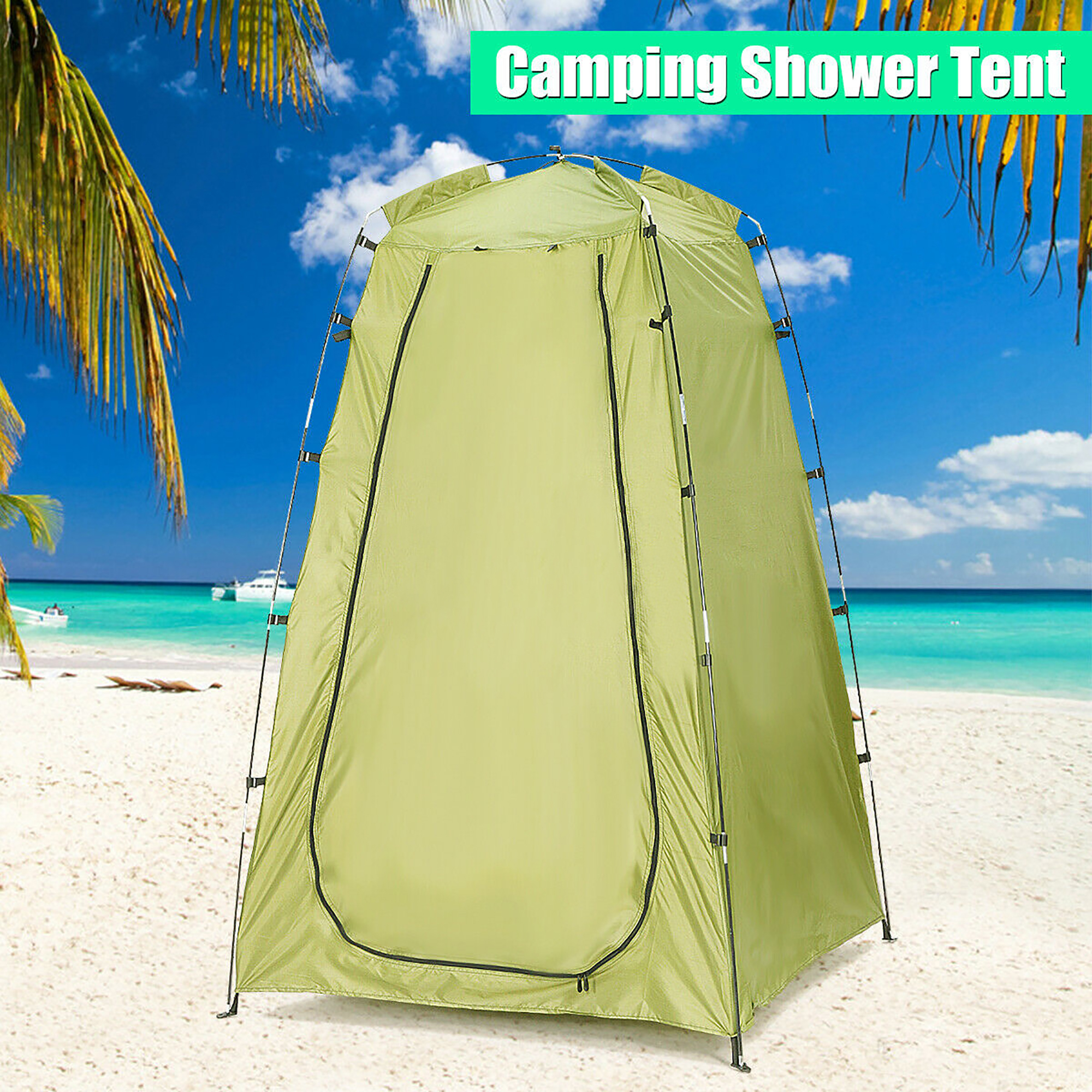 LELINTA Camping Shower Tent - Instant Set Up Pop Up Tent Portable Shower Tent, Pop Up Changing Tent, Camp Shower Tent, Portable Dressing Room, Green Dome Tent - image 2 of 8