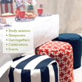 thumbnail image 4 of Majestic Home Goods Chevron Pouf, Small, Gray, 4 of 5