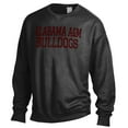 thumbnail image 2 of Men's ComfortWash Black Alabama A&M Bulldogs Stack Garment Dyed Crewneck Pullover Sweatshirt, 2 of 3