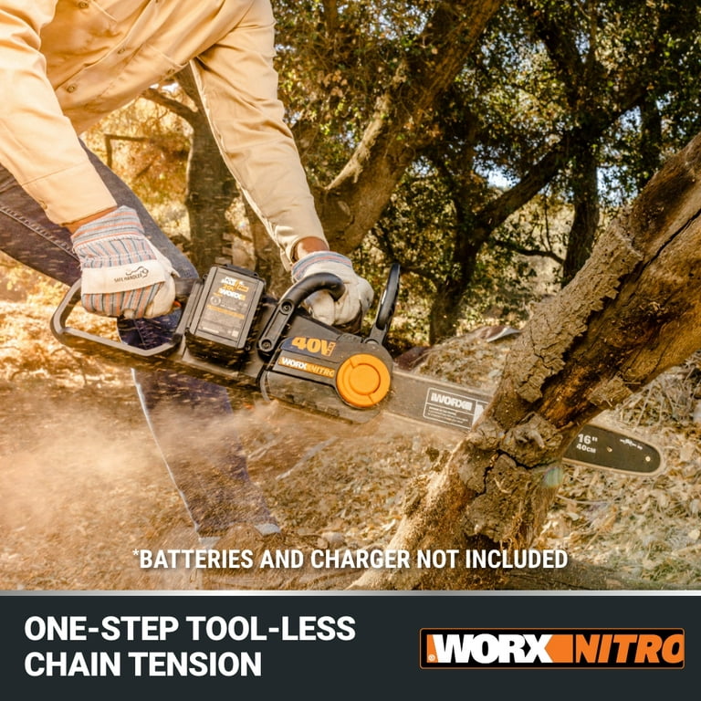 Worx Nitro 40V Power Share Cordless 16 Chainsaw with Brushless Motor WG385