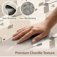 thumbnail image 6 of ODIKA 5'x7' Beige Cream Charcoal Geometric Diamond Washable Area Rug Modern Abstract Diagonal Grid Layout With Striped for Guest Room, Lounge, Apartment, Non-Slip Low Profile, Stain Resistant, 6 of 7