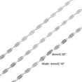 thumbnail image 2 of Sequin Link Chain, 2 Meters/6.56 Ft White Silver Plated Flat Oval Link Chains Necklace Chains Bulk for Jewelry Making, 2 of 6