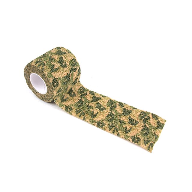 Bandes de Protection Chasse en Plein Air Ruban Adhésif Réutilisable Rouleau de Colle Invisible Anti-Ampoules Imperméables Bandes Protectrices Sport Herbes Vert Camouflage