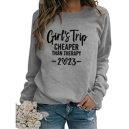 

Zedker Crewneck Sweatshirts for Women Women s Sweatshirts Clearance Women s Fashion Printed Loose T-Shirt Long Sleeves Blouse Crew Neck Casual Tops