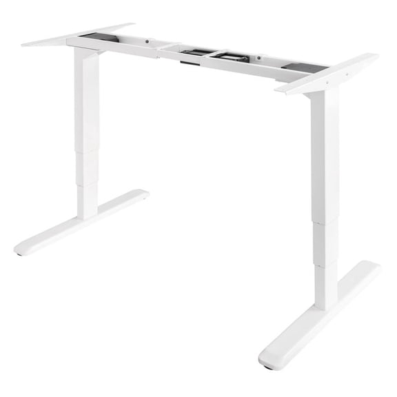 ErgoMax White Electric Height Adjustable Desk Frame w/Dual Motor, Tabletop Not Included, 50 Inch Max Height