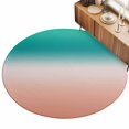 thumbnail image 2 of Round Area Rugs 5Ft, Teal Pink Ombre Non-Slip Washable Circle Rugs Carpet, Modern Gradient Abstract Art Indoor Outdoor Rug Floor Mats Throw Runner for Bedroom Living Room Bathroom, 2 of 8