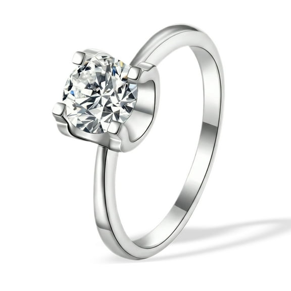 Moissanite Engagement S925 Sterling Silver Ring for Women - 1 Carat  Wedding Band, Anniversary and Valentine's Gift