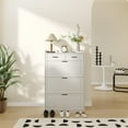 thumbnail image 6 of Yeshouse Shoe Storage Cabinet with 3 Flip Drawers and 2 Drawers, Hidden Wood Shoe Cabinet for Entryway, Freestanding Shoes Organizer Cabinet, Narrow Shoe Rack, White, 6 of 8