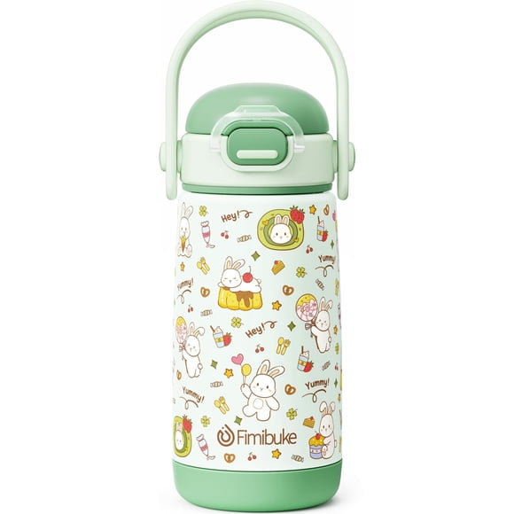 Botella de agua aislante Fimibuke Kids de 420 ml con tapa y asa