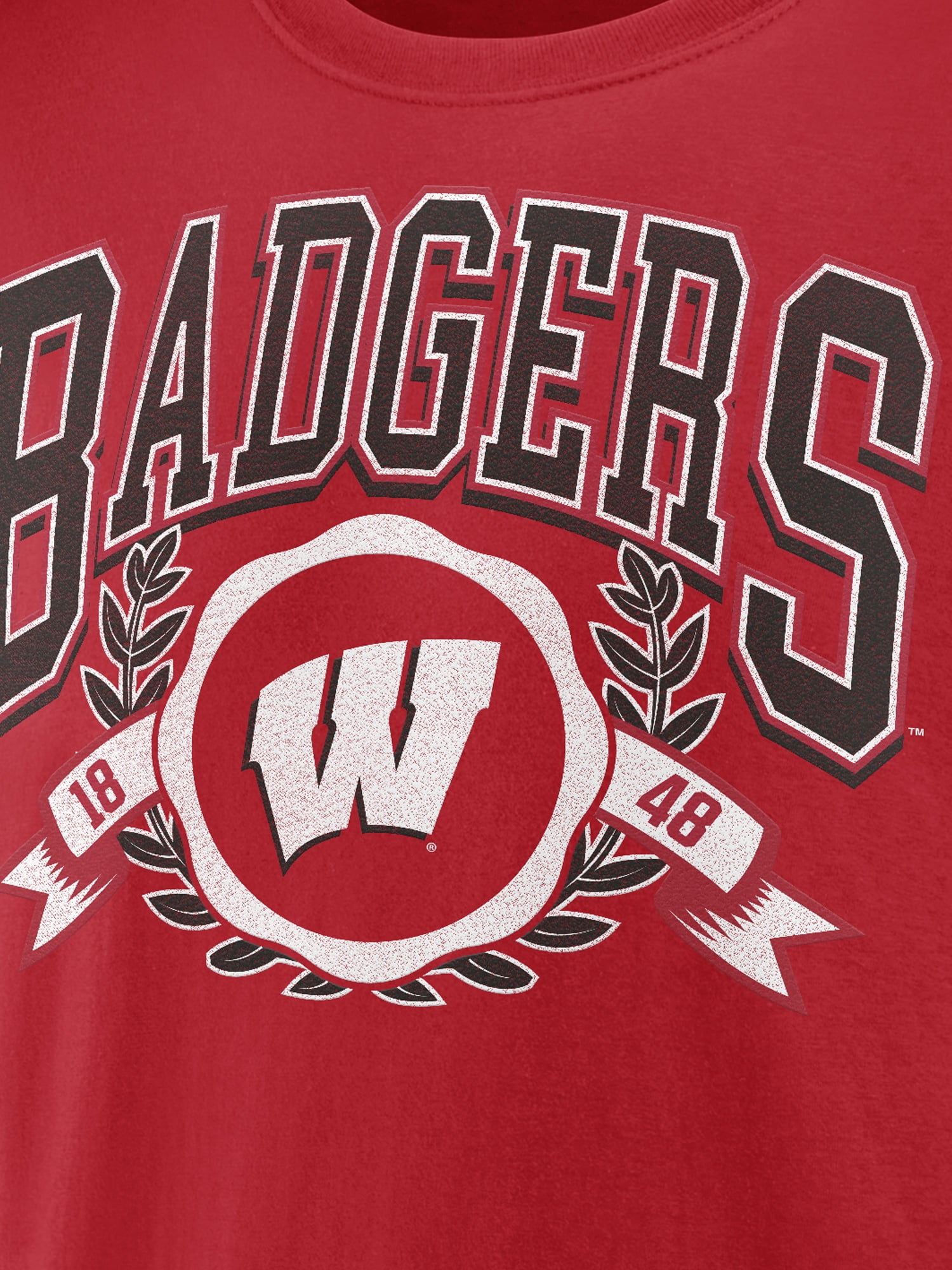 NCAA Wisconsin Badgers&nbsp; Men's Cotton Red Short Sleeve T-Shirt