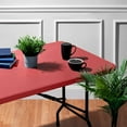 thumbnail image 3 of Sorfey Fitted Picnic Table Cover Classic Solid Rectangle Tablecloth, Burgundy 30"x 72", 3 of 5