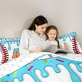 thumbnail image 5 of Manfei Personalized Initial Alphabet A 3-Piece Full Size Comforter Sets for Children Kids Boys,Baseball Print Bedding Comforter Set,Abstract Graffiti Splash Lightweight Bedding Sets, 5 of 8