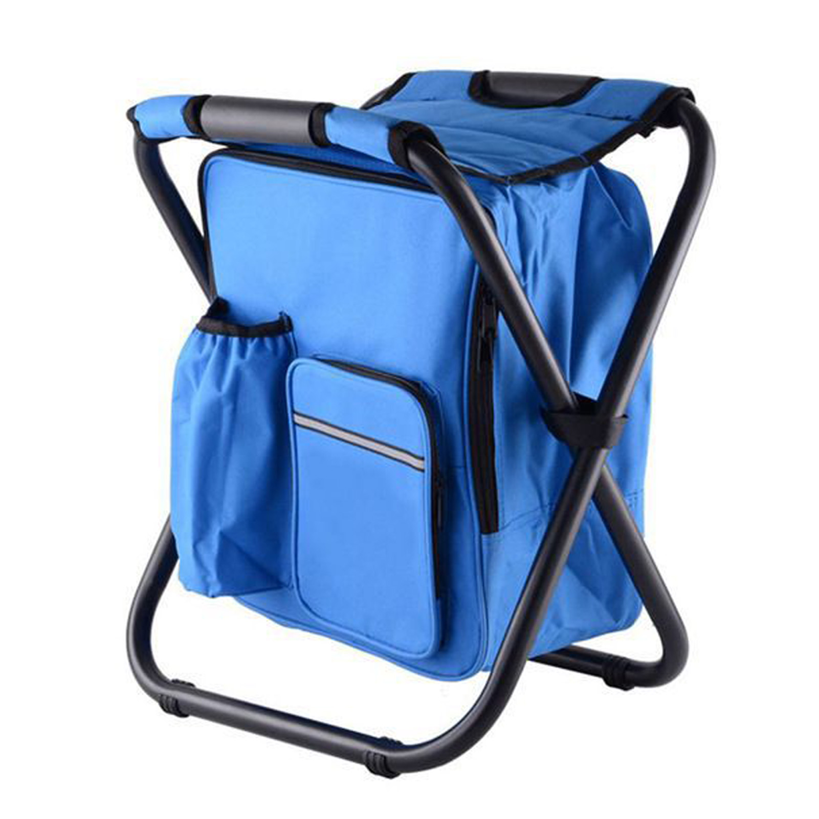 Chaise Pliable Sac à Dos Camping/pêche - Dossier Haut, Rangement Intégré - Portative, Capacité 100 Kg