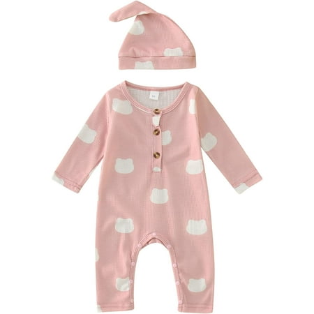 

QWZNDZGR Baby Boy Girl Solid Romper Long Sleeve Jumpsuits Cute Bear Ear Hooded Cotton Jumpsuit Bodysuit Jumpsuit for Spring