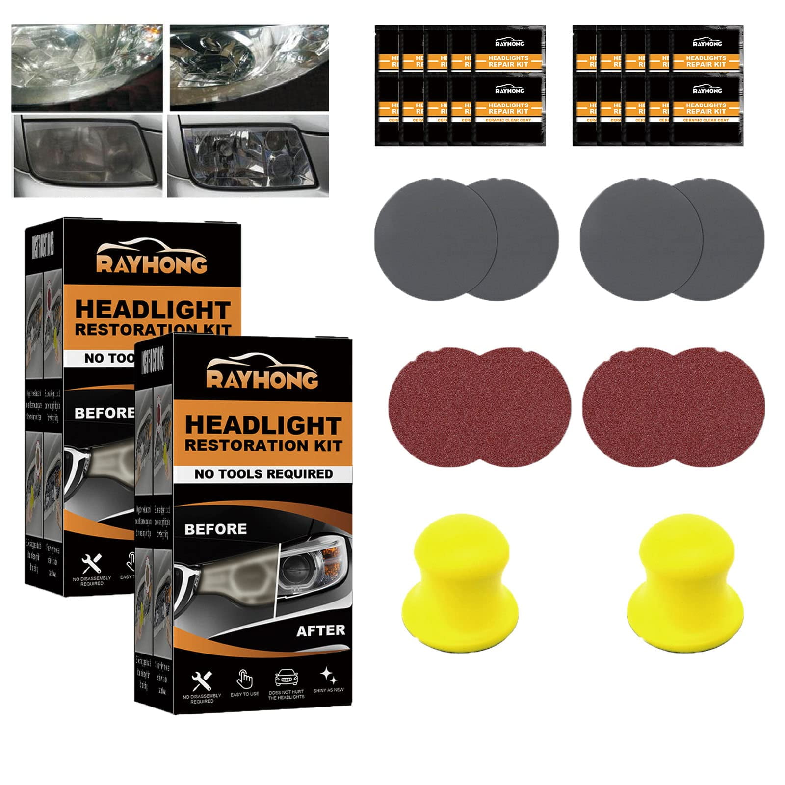 Polish Headlights Lens Restore Cleaner DIY Polishing,Headlight Cleaner