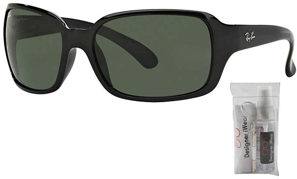 Ray-Ban RB4068 601 60M Black/Green Sunglasses Women - Walmart.com