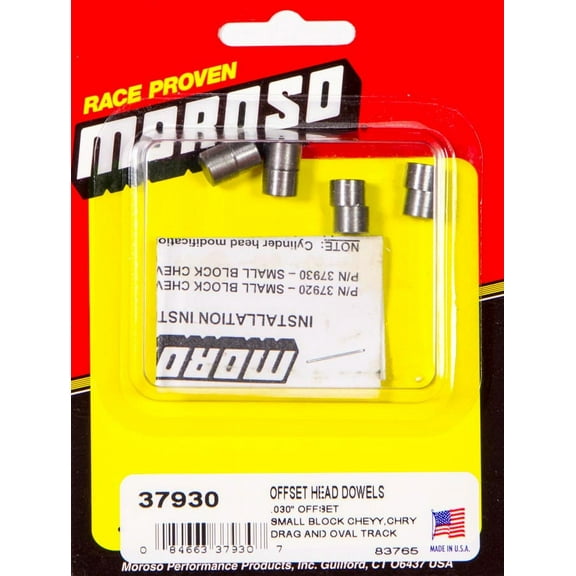Moroso Cylinder Head Dowels 0.030 in Offset SBC/Mopar 4 pc P/N 37930