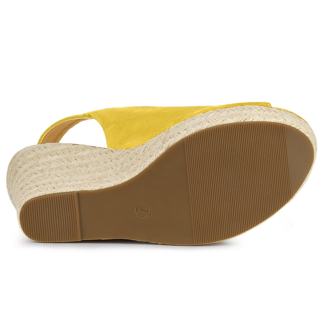 DARING DIVA Slingback Platform Wedges Heel Espadrille Wedge Sandals Yellow 7