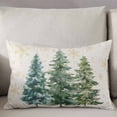 thumbnail image 3 of Green Christmas Tree King Size Pillow Cover, Pillowcase Protectors with Zipper, Breathable Decorative Throw Pillow Case Cover, Green Xmas Tree Snowflake Rustic Pillow Shams for Couch Sofa 20x36Inch, 3 of 8
