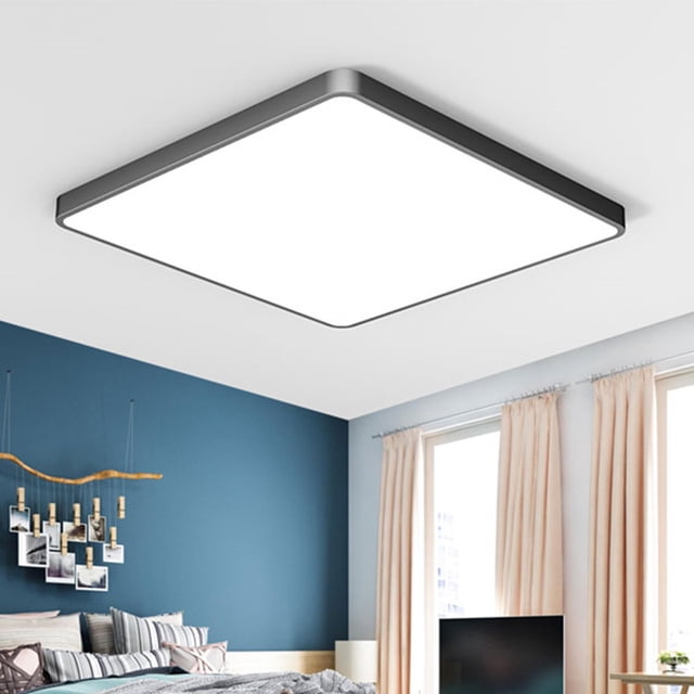 Lámpara de techo LED ultradelgada rectangular para sala de estar, pasillo, balcón, iluminación redonda para dormitorio principal