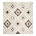 thumbnail image 6 of SAFAVIEH Moroccan Tassel Shag Elsie Moroccan Geometric Area Rug, Ivory/Brown, 8' x 10', 6 of 10