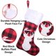 thumbnail image 3 of Juego de medias navideñas de 3, medias grandes a cuadros de búfalo rojo y negro de 19" con adornos de felpa, decoraciones de medias personalizadas, 3 of 7