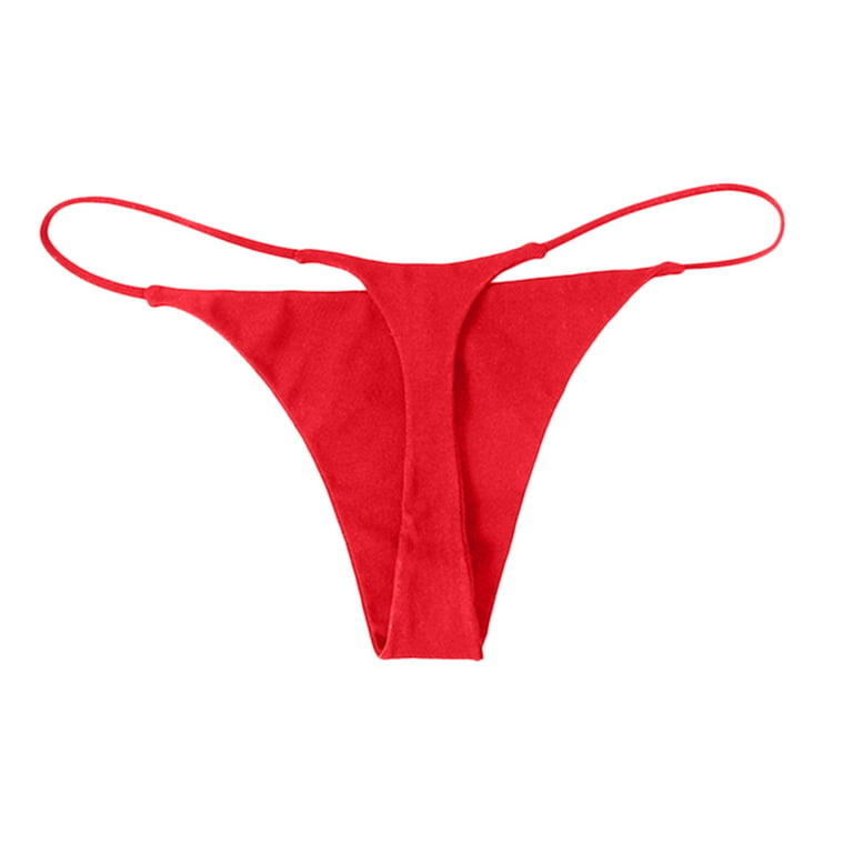 Plain Knoppers Cotton Red Thong Panty XL Size For Women at Rs 200