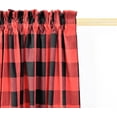 thumbnail image 2 of 3 Pc Cotton Classic Country Farmhouse Kitchen Window Curtain -Red & Black Buffalo Check Tier & Valance Set, 54" x 18" / 27" x 36", 2 of 6