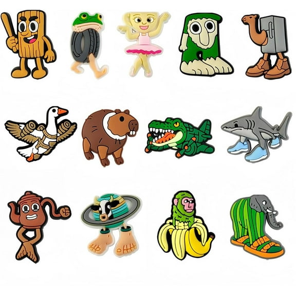 Tralalero Tralala Shoe Charms for Kids - 13pcs Tung Tung Sahur Shoe Decoration Charms for Croc Clog Sandals Bracelet, Shoes Decorations Accessories, Gifts Boys Kids Adults