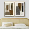thumbnail image 3 of IDEA4WALL Framed Canvas Print Wall Art Set of 2 Mid-Century Retro Polygon Collage Geometric Abstract Modern Art Decor Colorful Contemporary Artwork for Bedroom, Office - 16"x24"x2 Panels Natural, 3 of 5