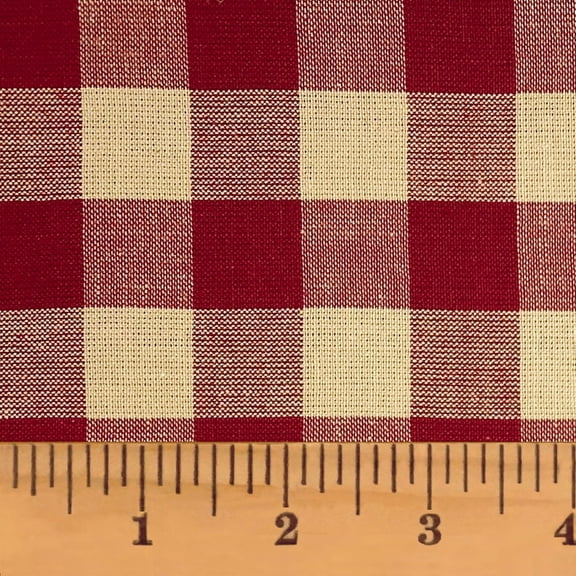 JCS Primitive Red Buffalo Plaid Homespun Cotton Fabric Sold by the Yard