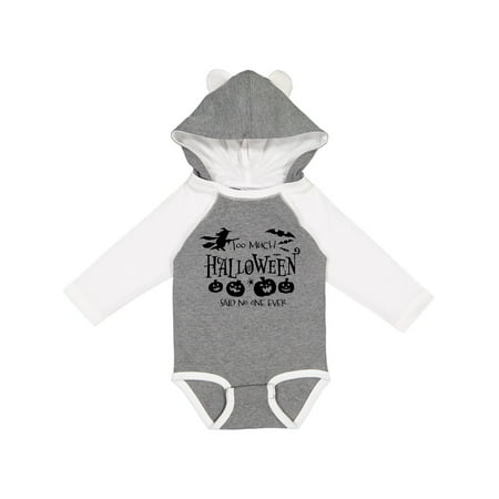 

Inktastic Too Much Halloween Said No One Ever Gift Baby Boy or Baby Girl Long Sleeve Bodysuit