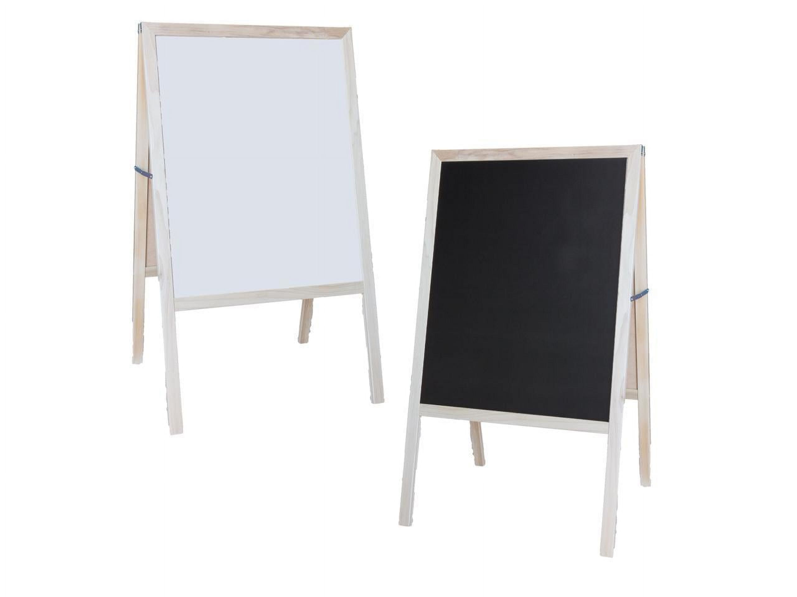 Crestline Products Natural White Dry Erase Black Chalkboard Marquee Easel, 42 Inch x 24 Inch