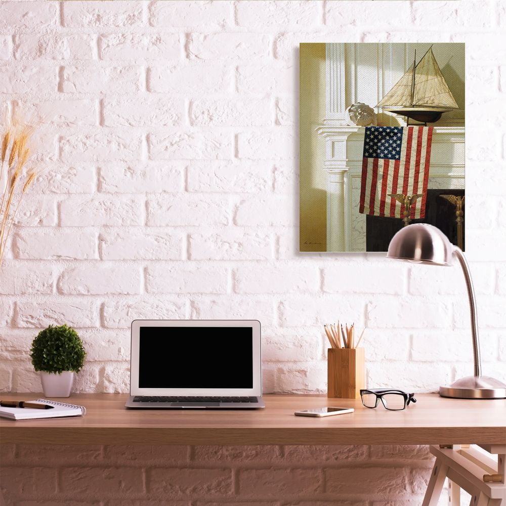 Stupell Industries Nautical Americana Mantle Realistic Traditional Painting Designed by Zhen-Huan Lu