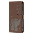 thumbnail image 3 of Leather Case for iPhone 15 Pro Max ,Premium PU Leather Embossed Elephant Stand/Cover/Wallet/Flip Case, 3 of 10