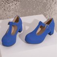 thumbnail image 5 of B91xZ Chaussures pour Femmes Bout Rond à Enfiler Chaussures Plates pour Femme Talon Bas Confort Doux, Bleu 8, 5 of 5