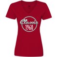 thumbnail image 3 of Inktastic Classic 1960 Birth Year Women's V-Neck T-Shirt, 3 of 5