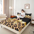 thumbnail image 4 of Homewish Leopard Print 4pcs Bed Sheets For Teens Boys Girls,Kawaii Bow King Sheets,Black Brown Super Cozy Sheet Set,Super Cozy Room Decor, 4 of 7