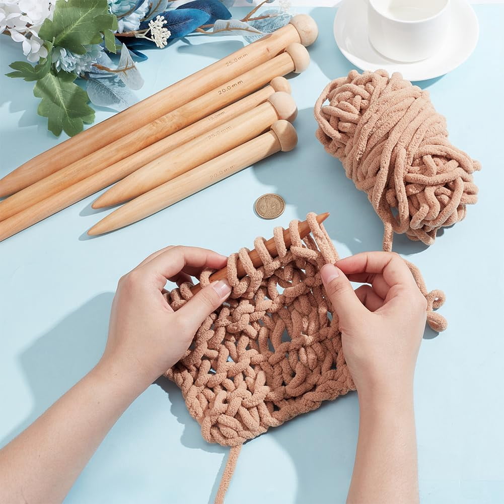 6 Pcs 6 Sizes Large Knitting Needles 10 Pcs 0-9 Numbers Alloy Enamel Flat Round Stitch Markers Bamboo Circular Knitting Needles for Yarn Beginner DIY Fabric Crafts Crochet