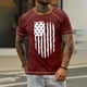 thumbnail image 2 of Men's Raglan T-shirt Retro Short Sleeve Round Neck Independence Day Printing Tops 4XL, 2 of 4