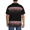 thumbnail image 3 of Lsque Rose Gold Glitter1 print Men's Cuban Collar Short Sleeve Shirt Summer Beachwear Casual Button Down Fashionable Vacation Leisure Shirt-XX-Large, 3 of 7