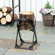 Outsunny Wood Splitter, Firewood & Kindling Cutter for 8.75" Diameter Wood with Carbon Steel Wedge Indoor/Outdoor for Bonfires or Camping Trips, Black