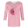 thumbnail image 4 of JOANKDMI Pink Ribbon Graphic T-Shirts for Women Breast Cancer Awareness Tops Sunflower Print Long Sleeve Crewneck Blouses Casual Loose Fit Fall Tee Shirts, 4 of 5