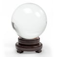 thumbnail image 1 of Bola de cristal de 150 mm, bola de cristal transparente, bola de cristal artificial, bola de cristal curativa mágica, bola de lente con soporte de madera, 1 of 5