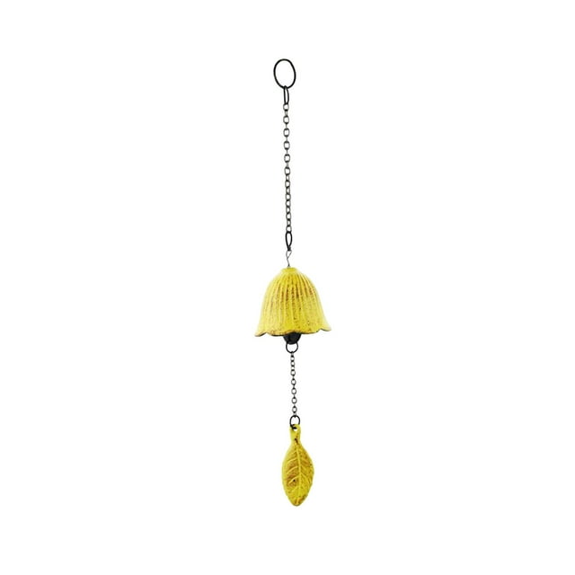 Campana de viento japonesa, campana de viento decorativa tradicional Vintage, adorno de carillón de viento colgante de Metal para puerta, habitación, Amarillo