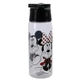thumbnail image 1 of Jerry Leigh Disney Mickey et Minnie Mouse Bouteille d'Eau en Acrylique à Couvercle Rabattable, Transparent, 1 of 2