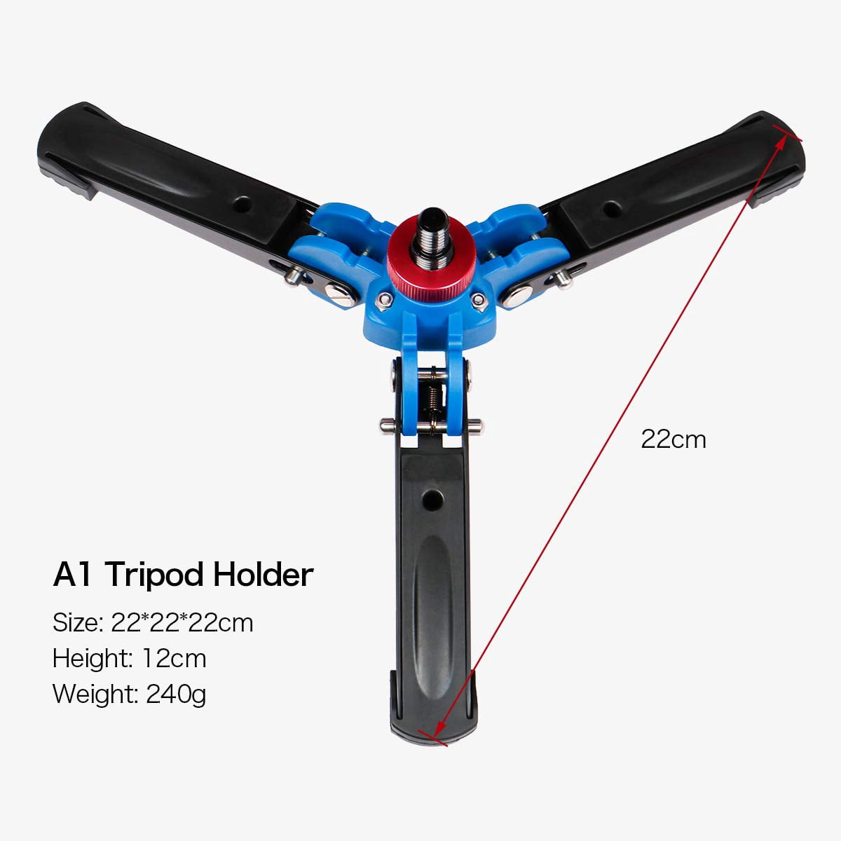 Koolehaoda Mini Tripod,Universal 3 Legs Monopod Base Stand Unipod Support with 3/8" Screw for Monopods Ballhead - A1