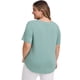 thumbnail image 5 of GRACE & GRANDEUR Camisetas de mujer talla grande con cuello en V, de manga corta, ajuste holgado, casual, de moda, blusa plisada 2X verde, 5 of 7